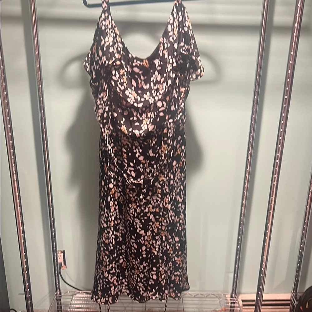 Floral Black and Pink Women's Dress